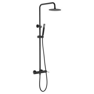 Conjunto ducha monomando line negro mate-imex