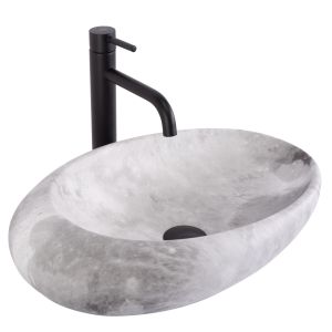 Rea lavabo sobre encimera roxy c stone l.grey, 49x31x13,5 cm