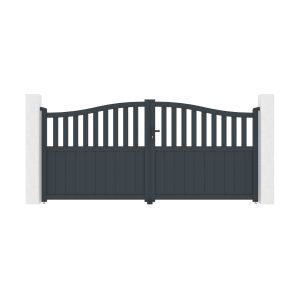 Puerta batiente meije 3,4 m h160 gris + portillo