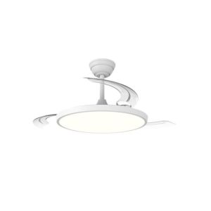 Cristalrecord ventilador de techo LED cookie blanco con aspas retráctiles