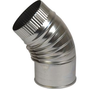Codo 45º acero inoxidable para estufa - ø 80 mm