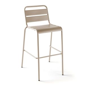 Oviala - silla alta de jardín de metal topo