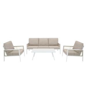 Conjunto para exteriores de aluminio 5 plazas - blanco