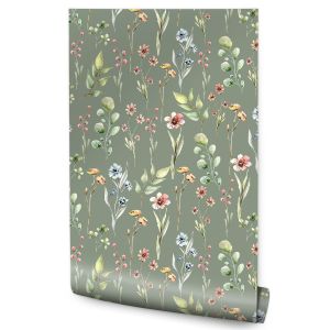 Papel Pintado Para El Salón Con Hojas Primaverales Delicadas 53cm x 10m