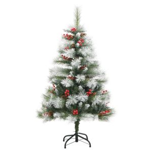 Árbol de navidad artificial con piñas y bayas 150 cm es3397