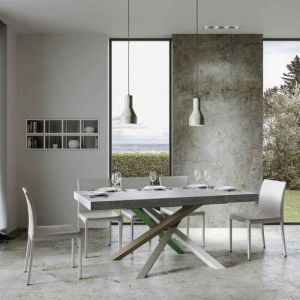Mesa comedor extensible - gris - 90x180-284 cm