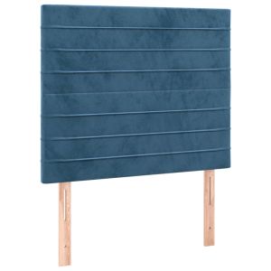 vidaXL cabecero con luces LED terciopelo azul oscuro 80x5x118/128 cm