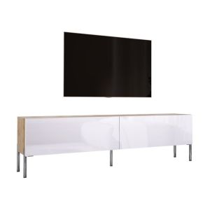 Mueble tv - wotan blanco brillo - 170x32x52 cm