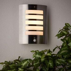 Aplique exterior con detector todd acero - brilliant - 1x60w - halógeno