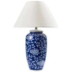 Lámpara de mesa angeles porcelana azul