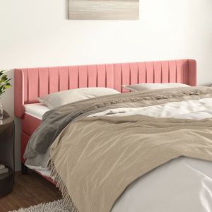 Cabecero de terciopelo rosa 203x16x78/88 cm eso8882