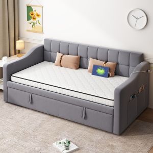 Colchón de muelles 90x190cm grosor 10 cm firmeza h3 tejido y metal blanco