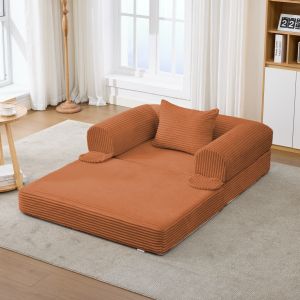 Sofá modular de 1 y 2 plazas tapizado marrón para salón y dormitorio