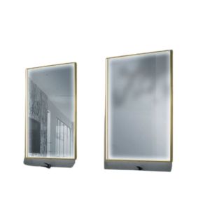 Espejo rectangular LED antivaho mod. Ability 80x140 negro 6500k fría