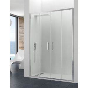 Mampara de ducha frontal allstone titan 2+2 160 cm, transparente