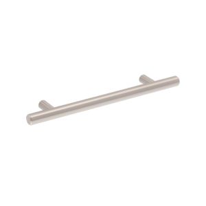 Tirador para muebles de acero, dist entre eje 128 mm
