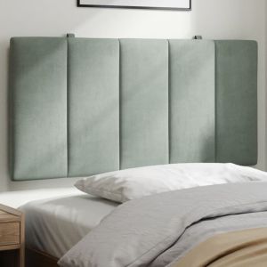 Cabecero de cama acolchado terciopelo gris claro 100 cm eso4523