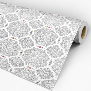 Papel pintado victoriano flores con motivo floral 60cm por 300cm