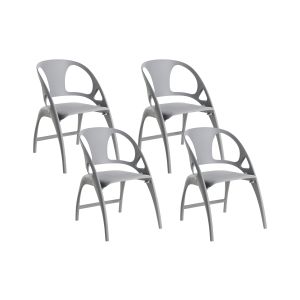 Conjunto de 4 sillas de jardín nemi plegable gris