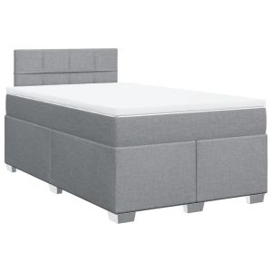 vidaXL cama box spring con colchón tela gris claro 120x190 cm