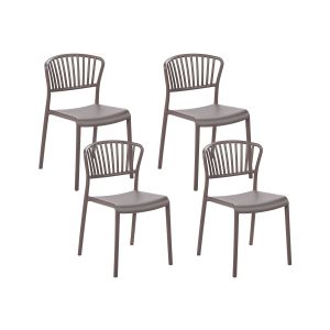 Conjunto de 4 sillas de jardín gela gris pardo