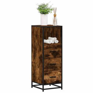 Armario baño madera contrachapada roble ahumado 35x37,5x100 cm esb3351