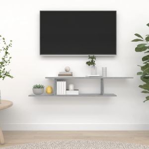 Estante de pared para tv madera gris sonoma 125x18x23 cm