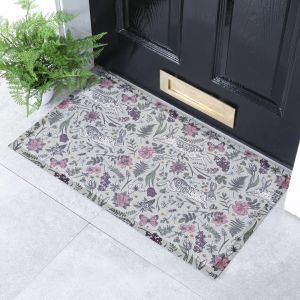 Tapete para interior e exterior com lebre e flores silvestres (70 x 40 cm)