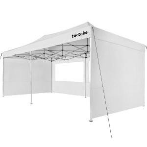 Pabellón plegable viola 3x6 m, aluminio, 6 paneles laterales, blanco