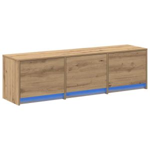 Mueble de tv rectangular moderno con cajón con iluminación