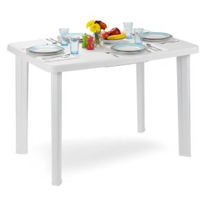 Mesa de exterior pinedale, acabado liso, plástico blanco