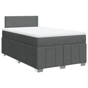 vidaXL cama box spring con colchón tela gris oscuro 120x190 cm