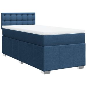 vidaXL cama box spring con colchón tela azul 100x200 cm