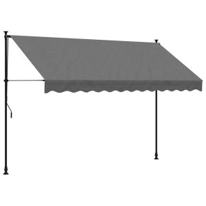 vidaXL toldo retráctil de tela y acero gris antracita 300x150 cm