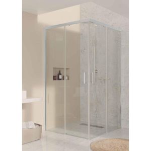 Mampara rectangular, 90x150x195 cm, vidrio de seguridad 6mm. Antical