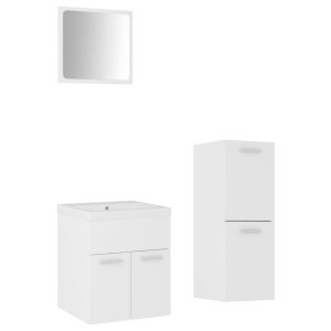 vidaXL juego de muebles de baño madera de ingeniería blanco