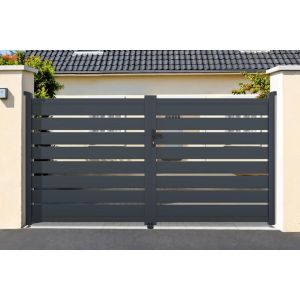 Puerta batiente regulable ancho 4m vogel h.160cm aluminio gris