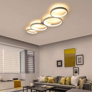 Nettlife luz de techo LED regulable 55w anillo redondo blanco moderno con