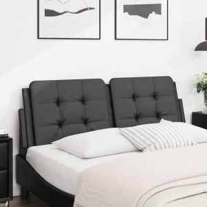 Cabecero de cama acolchado cuero sintético negro 120 cm eso8645