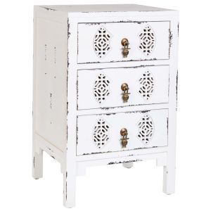 Mesita de madera con 3 cajones 45x36x70
