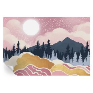 Papel pintado autoadhesivo atardecer rosa 104x152 tulup