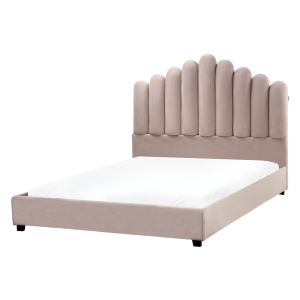 Cama terciopelo vincennes 140 x 200 cm gris pardo