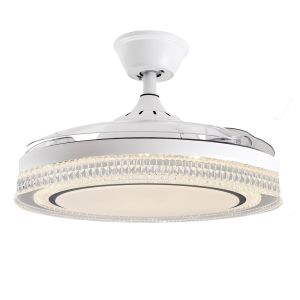 Ventilador de techo con luz whisper blanco, 3 aspas retráctiles