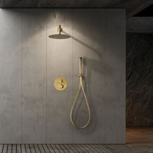 Imex - columna ducha empotrada termostática oro serie nápoles