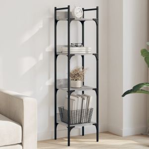 Librería de 4 estantes madera gris sonoma 35x30x138,5 cm