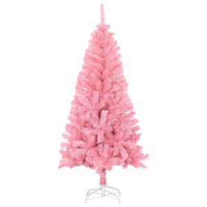 Árbol de navidad artificial con soporte PVC rosa 150 cm es8395