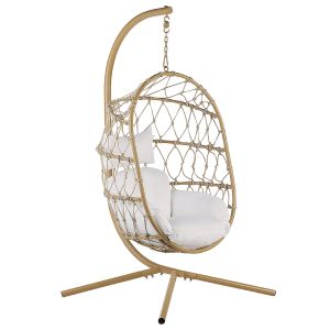 Sillón colgante con soporte adria metal beige