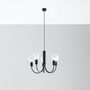 Candelabro piccolo 5 negro acero 45x100x45cm