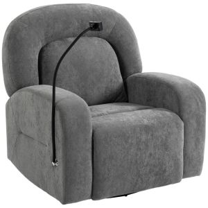 Sillón relax reclinable 93x75x100 cm terciopelo color gris Homcom