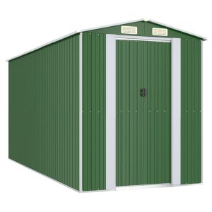 vidaXL cobertizo de jardín acero galvanizado verde 192x440x223 cm